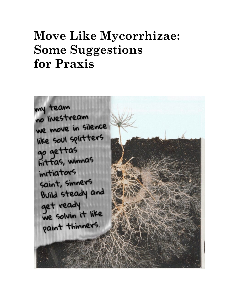 Move Like Mycorrhizae: Some Suggestions for Praxis